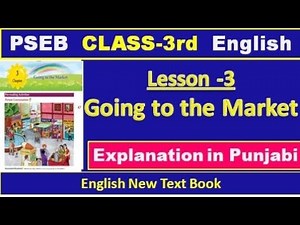 3rd Class English Lesson 3 Going to the Market। Explanation in Punjabi ।Class 3rd English New Book।