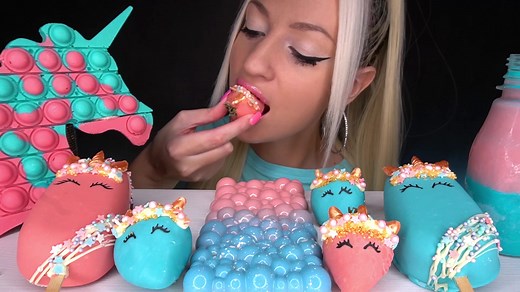 ASMR Eating Unicorn Food Mukbang