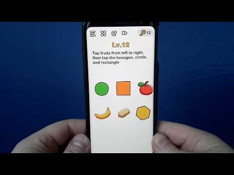 Brain Out Tap fruits from left to right then tap the hexagon circle and rectangle