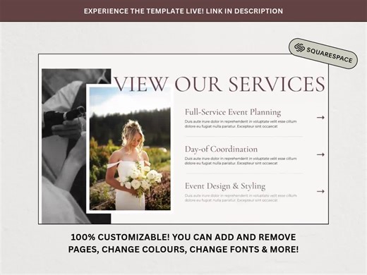 Squarespace Template for Wedding & Event Planners – Photographer and Event Website
