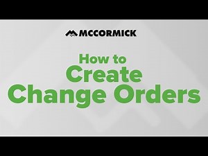 How to Create Change Orders | McCormick Estimating Software