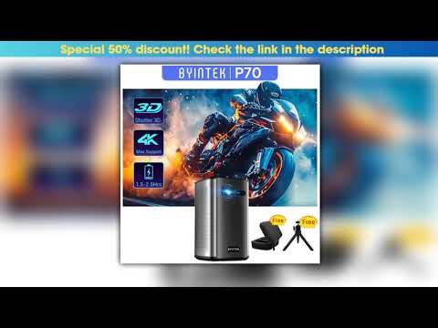 BYINTEK P70 Projector 4K 1080P DLP Mini Portable Projector Home Theater Smart WiFi Bluetooth for