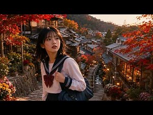 存在しないのに懐かしい、自然に沈む昭和レトロな秋の街｜AI架空都市【60fps】