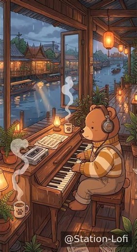 After Rain in Bangkok 🌧️ Chill Lofi Bear 🧸