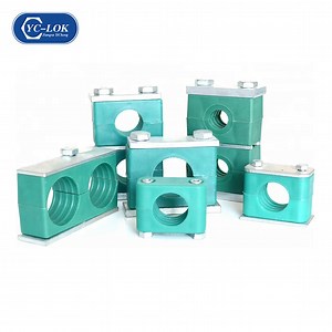 [Hot Item] Heavy Light Hydraulic Plastic Pipe Clamps PVC Single Double Hole Tube Clamp with Bolts and Welding Plates