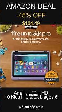 Amazon Fire HD 10 Kids Pro Tablet for Ages 6-12 with Bright Screen and Long Battery Life