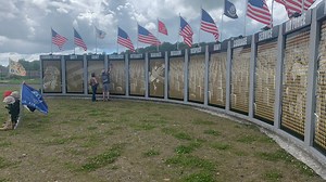 Community and veterans gather to honor fallen heroes at traveling GoldStars Tribute Wall