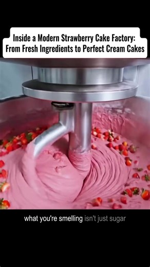 Inside a Modern Strawberry Cake Factory: From Fresh Ingredients to Perfect Cream Cakes #StrawberryCake #BakeryProcess #HowItsMade #FoodFactory #DessertMaking