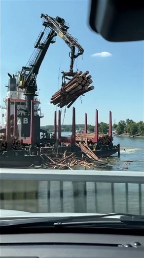 The raw power of a logging crane in action. #power