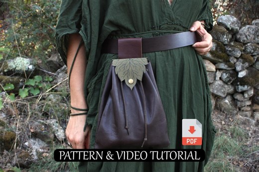 Leaf Forage Bag PDF Tutorial | Vegan Leather Bushcraft Pouch - Etsy