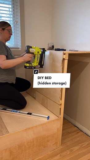 DIY Bed Frame with Hidden Storage
