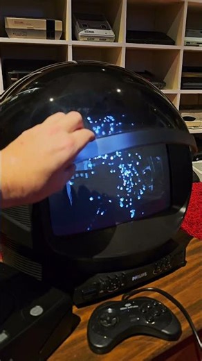 Sega Saturn intro on the Philis Discoverer Space Helmet Crt TV.