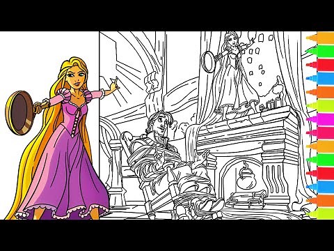 Coloring Rapunzel Meets Flynn Rider for the First Time | Disney Tangled Coloring Pages