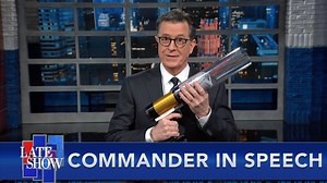 Ukraine’s president addressed the U.S. Congress on Thursday and closed his speech with a direct appeal to President Biden for a no-fly zone and more weapons. In other Russia news, Stephen wonders if he will be the next American sanctioned after the Kremlin announced they will begin sanctioning media figures who are critical of Russia’s war in Ukraine. | The Late Show with Stephen Colbert