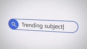 Trending Subject Search Term in Browser on Computer Monitor Screen Stock Footage - Video of typing, search: 350758190