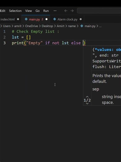 Check empty list in python #shorts #python