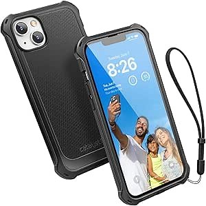 Catalyst Crux Case for iPhone 14 Plus, Compatible with MagSafe, Fingerprint Resistant, Durable, Drop Proof, Easy to Clean, Easy to Install, Easy to Hold, Lanyard Included - Stealth Black