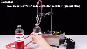 Liquid Filling Machine 1-100 Fl Oz Bottle Filler Machine with Handheld Control Switch Intelligent Control Ports Diaphragm Pump Digital Control for Wine, Essence, Glass Detergent