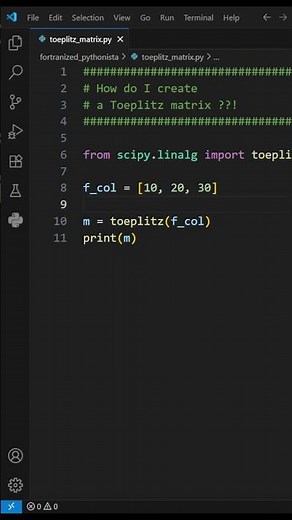 How do I create a Toeplitz matrix #python