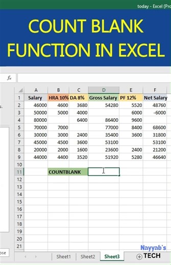 Blank Function in ms excel? #msexcel #excel #exceltips #exceltutorial #exceltipsandtricks #msword #mswordtutorial #mswordtipsandtricks #mswordhack #excel #msexcel #msexceltutorial #msexceltricks #msexceltraining #msexcelvideos #msexceltutorials #msexceltipsandtricks #viral #tech | Nayyab's Tech Lectures | Facebook