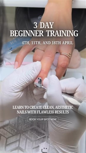 RUSSIAN MANICURE | NAIL TRAININGS | COURSES | HARD GEL | BIAB on Instagram: "3 DAY BEGINNER TRAINING 4th, 11th and 18th April At my 3-day Beginner Training, I will teach you a modern manicure technique that’s one of the most popular with clients — Russian manicure Clean, aesthetic nails that look expensive and polished. During the training you will learn: -Gel removal with an e-file (safe + correct technique) -How to achieve clean, healthy cuticles for that “fresh manicure” look -Nail shaping to