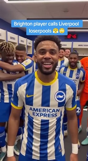 Brighton players celebrating in there dressing room after winning Liverpool 2-1 today #premierleague #liverpoolfc #brightonandhovealbion #viral #fyp