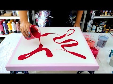 "Turbulence" - Shades of PINK! - Thin Acrylic Paint Blow Out - Acrylic Pouring - Paint and Water