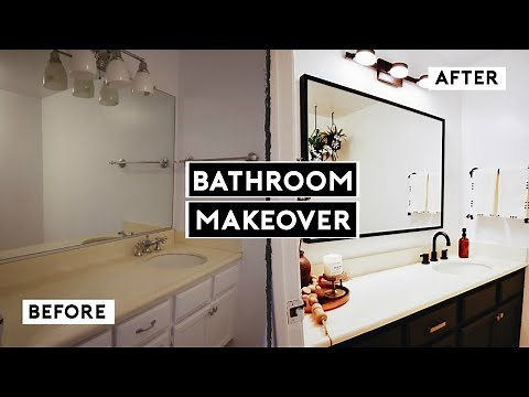 DIY BATHROOM MAKEOVER ON A BUDGET! RENTER FRIENDLY