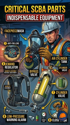 “Know every part before you breathe into the danger zone.” #SCBA #RespiratoryProtection #Firefighter