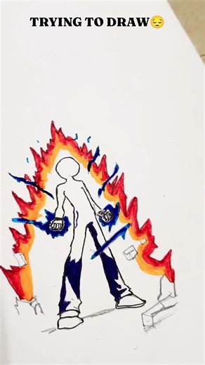 I drew this power character by hand ⚡🔥