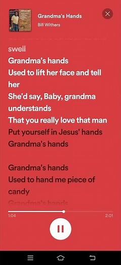 Grandma's Hand Lyrics - Bill Withers