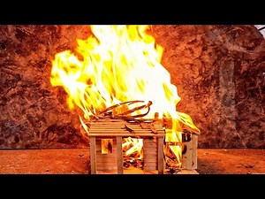 12 Hours Building This Popsicle House |Then 10 Minutes of Insane Crackling Flames & Explosion Sounds