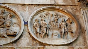 The ancient Triumphal Arch of Constantine that represent victory in Rome, Italy