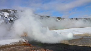 Cliff Geyser with Snow in Yellowstone | See America's Best