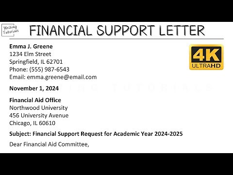 How To Write Financial Support Letter with Sample and Explanation | Writing Tutorials