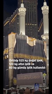 119K views · 1K reactions |  11 aylık çalışmanın ürünü olan yeni Kisve-i Şerif, 825 kg ipek, 120 kg altın iplik ve 60 kg gümüş iplik kullanılarak üretildi. Maliyet: 6 milyon dolar 60 altın halka ile monte edildi.Mekke’de her yıl yapılan bu kutsal değişim, bu yıl da tüm detaylarıyla göz kamaştırdı. | Sarı Mikrofon | Facebook