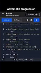 Calculate Arithmetic Progression program - Python #python #coding