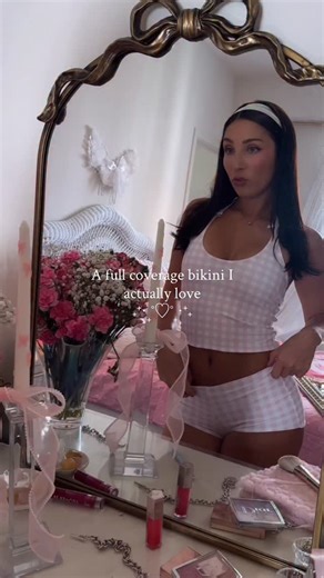 Burdash Bikinis | Handmade Swimwear on Instagram: "the dreamiest pink gingham set 🎀 Our full coverage tankinis & swim shorties will be available during the next restock on Feb 1st 🏹 #swimwearbrand #pinterestinspired #tankini #swimshorts"