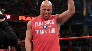 Who did Kurt Angle face in his last WWE match?