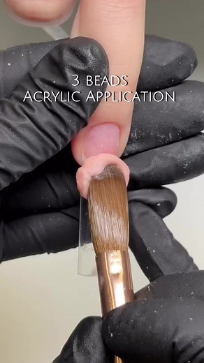 3 beads acrylic application. #beginnernailtech #acrylicapplication #xuhuong #explorepage #nail | NB Nail World