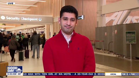 Busy travel day at Sea-Tac Airport