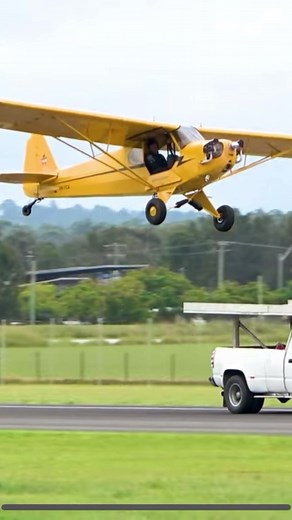 Piper Cub Lands Perfectly on Moving Truck! Amazing Aerobatics