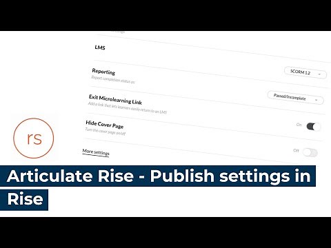Articulate Rise - Publish settings