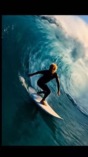 2.5K views · 80 reactions | 80 FEET OF PURE ADRENALINE. Nazare’s biggest monster, captured in a golden hour dream. That moment, deep in the barrel, with the ocean trying to swallow the light. This is more than surfing—it’s an orchestral battle with the sea.  Watch till the end for the scale! #nazaremonster #ExtremeSports #AdrenalineJunkie #MonsterWave #ViralReels #EpicShot #DroneShot | Ocean Thrills | Facebook