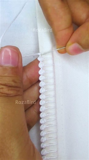 Hand Embroidery Border Design | Easy Stitch Tutorial | Handmade Details #shorts