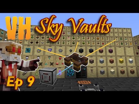 Unloading pouches the easy way with Modular Routers - Vault Hunters Skyblock - Ep 9