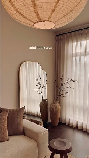 Mini home tour | organic modern curated japandi home inspo apartment living scandi soft #ytshorts