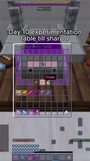 Day 10 experimentation table until I get a sharp 7 book