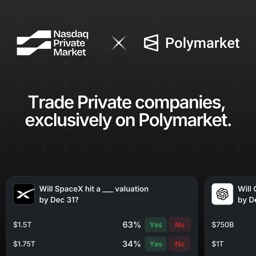 until today, access to the most profitable corner of finance was reserved for a small circle of funds and accredited investors through private funding roundsretail could only watch the numbers go up and get access post IPO, once the biggest upside was already goneone of the largest opportunities in finance is finally open to everyone, exclusively on polymarket