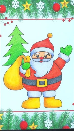 Cute Santa Drawing 🎁Beginner-Friendly Christmas Tutorial